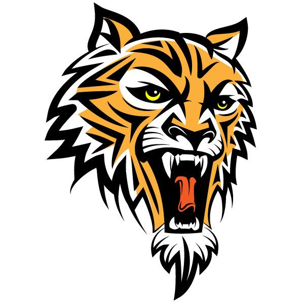 Kopf eines brüllenden Tigers