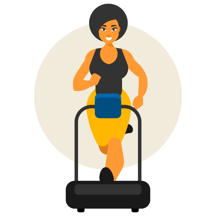 Mujer corriendo en una cinta de correr