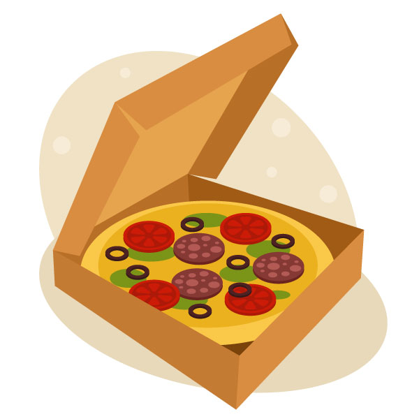 Pizza im Lieferkarton