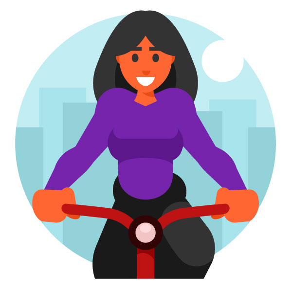 Mujer montando en bicicleta