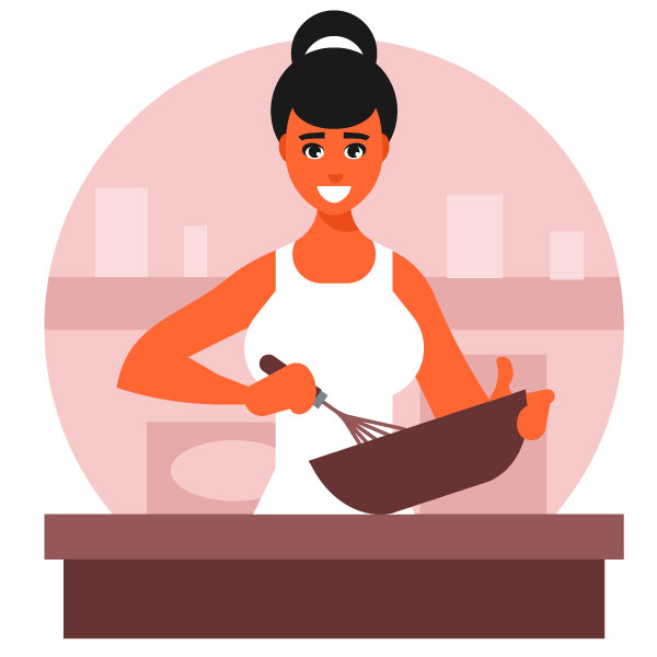 Mujer cocinando comida