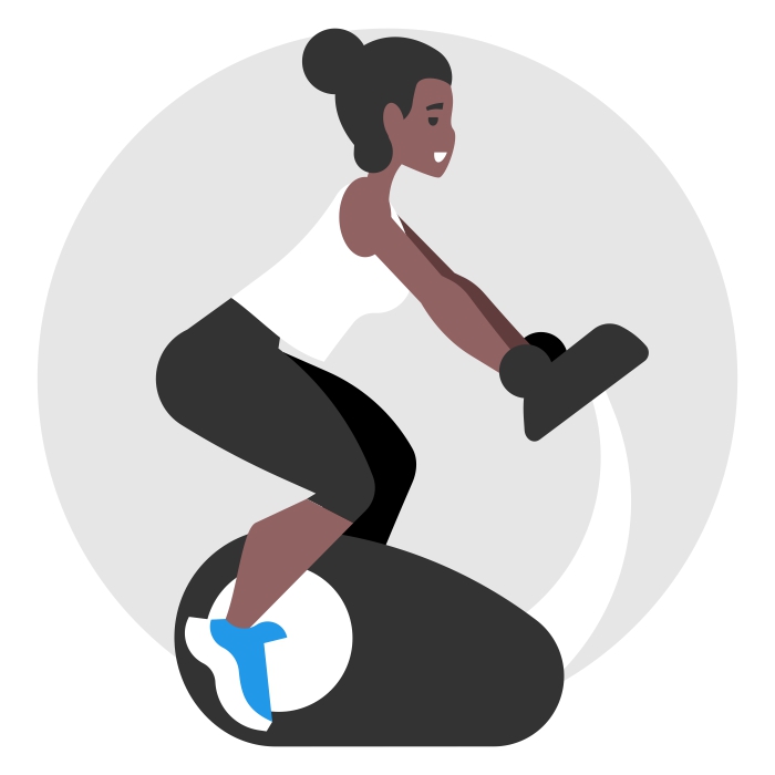 Chica haciendo ejercicio en el gimnasio