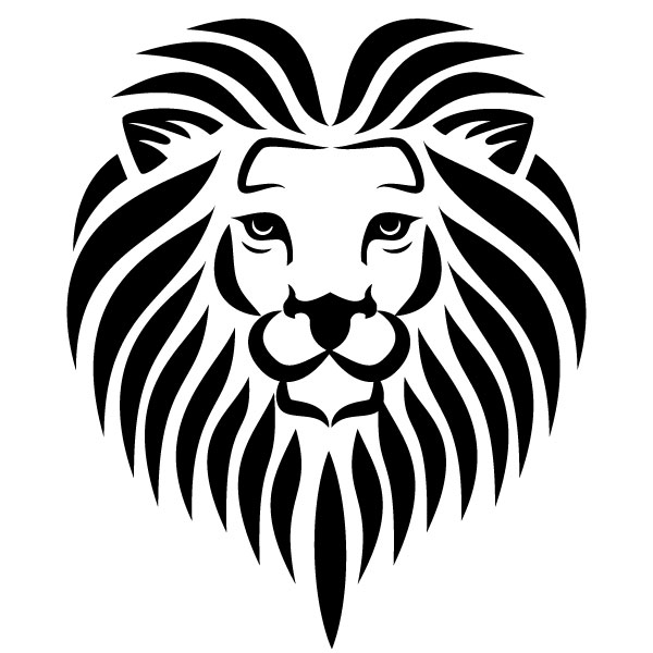 Logotipo de la silueta de la cabeza del león