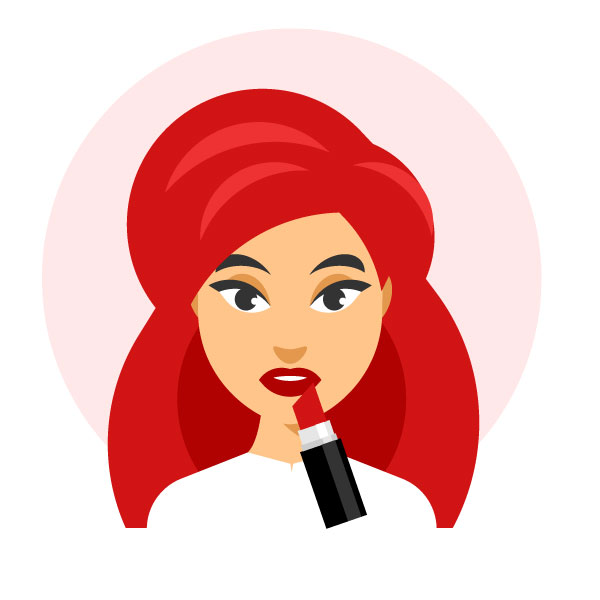 Mujer maquillándose