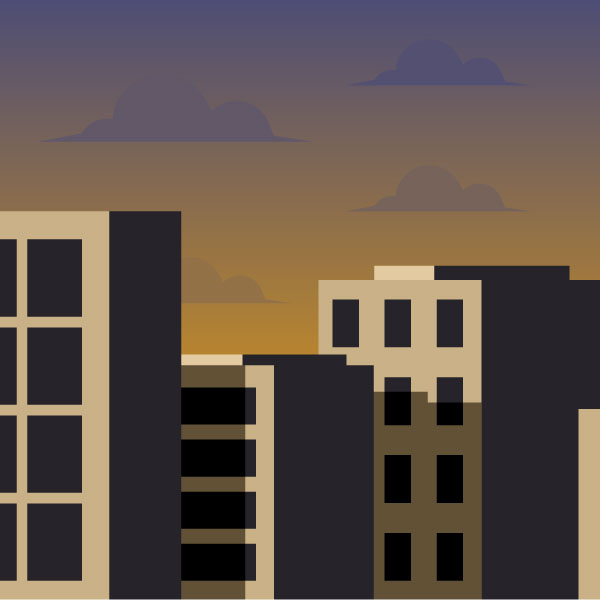 Sonnenuntergang in der Stadt