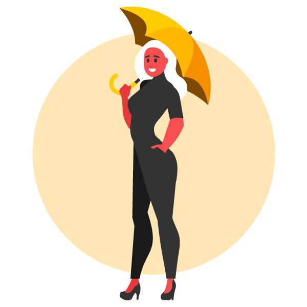 Mujer elegante con paraguas