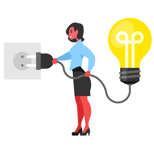 Glühbirnen-Strom-Konzept