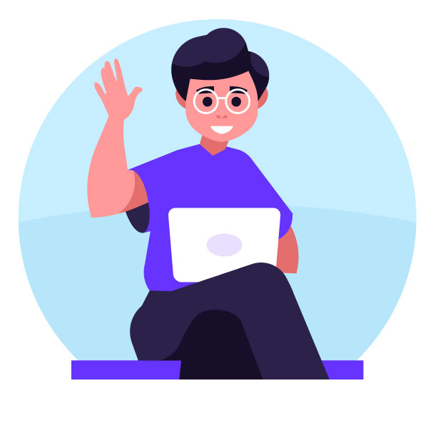 El estudiante levanta la mano