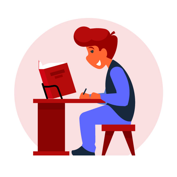 Schüler macht Hausaufgaben