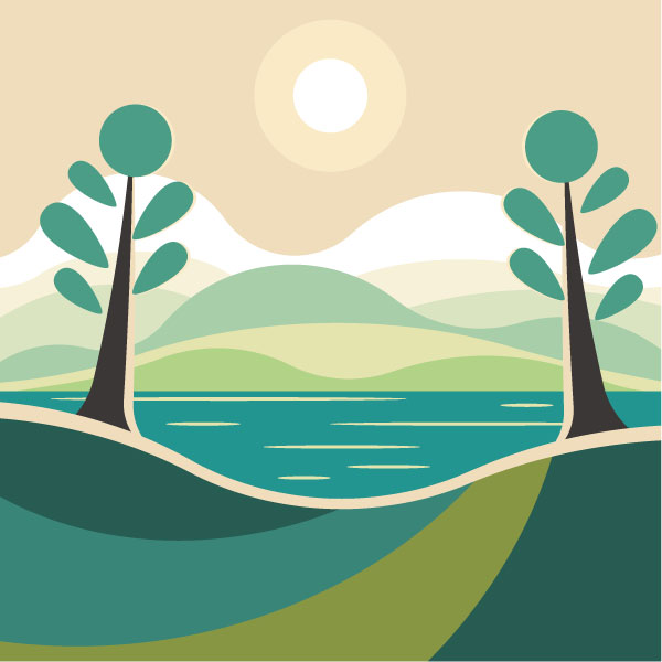 Landschaft mit einem Fluss