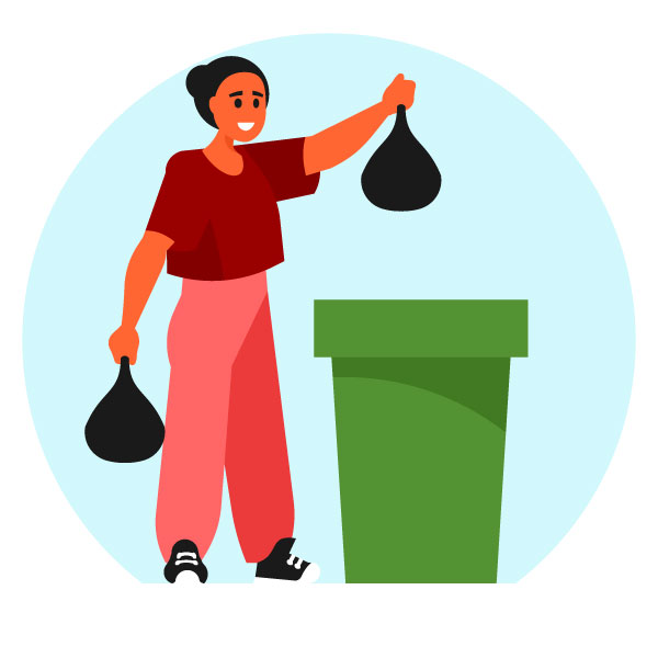 Mujer reciclando basura