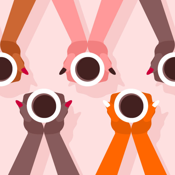 Kaffeetassen im Handmuster