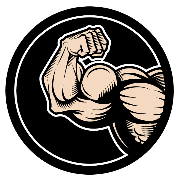 Brazo fuerte con músculos bíceps