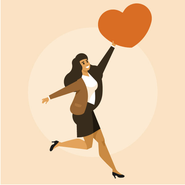 Chica feliz enamorada