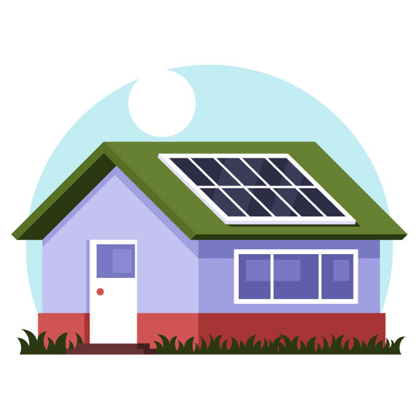 Hogar con paneles solares