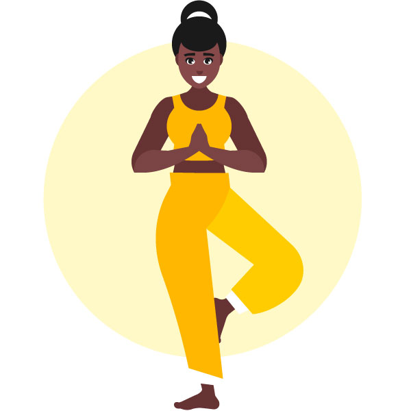 Mujer negra haciendo yoga