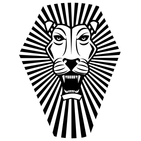 Silueta de león rugiente