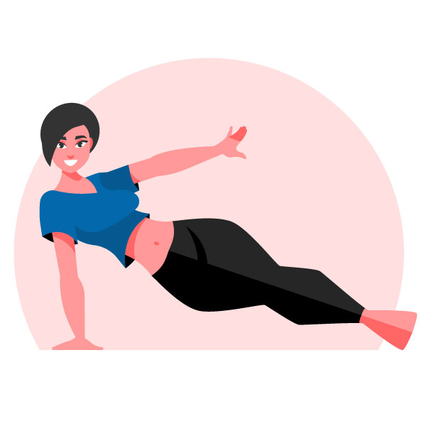 Mujer haciendo plancha lateral