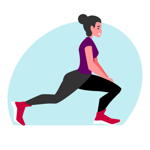 Mujer estirando piernas