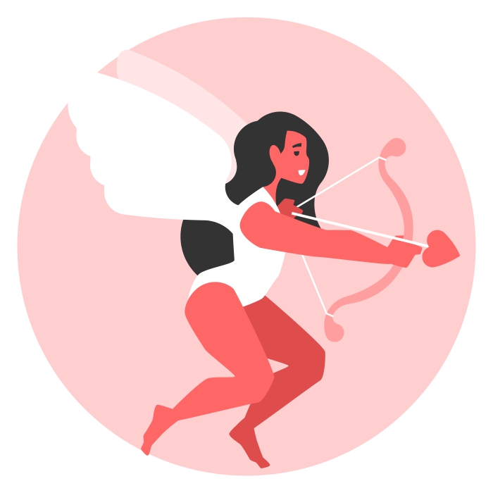 Un cupido con arco y flecha