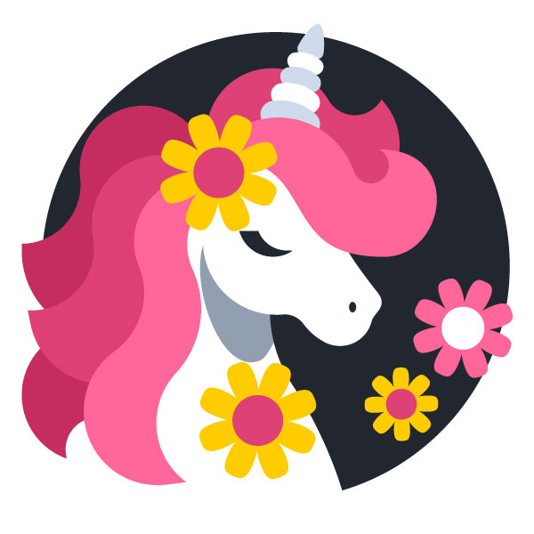 Unicornio decorado con flores