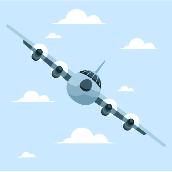 Avión con cuatro motores