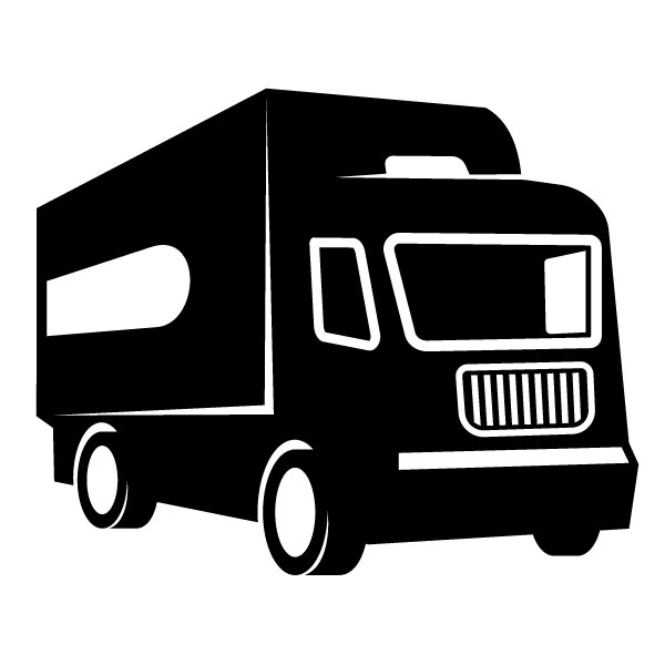 Silhouette des Lastkraftwagens