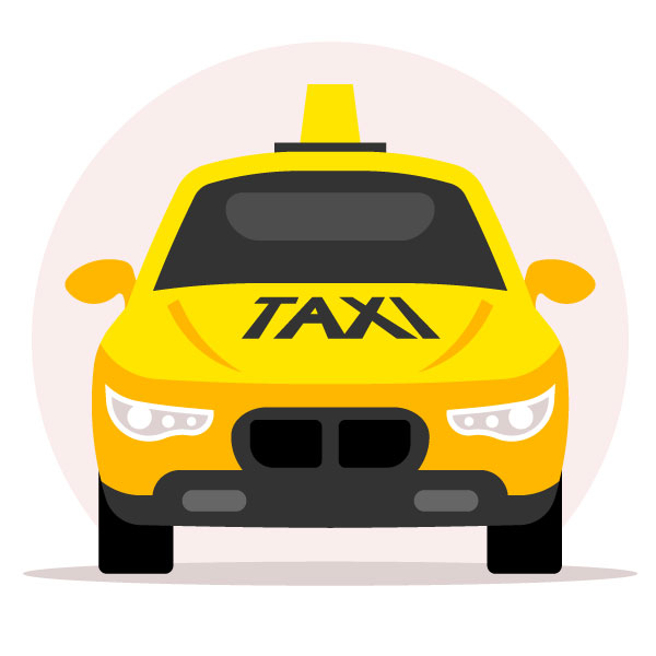 Gelbes Taxifahrzeug