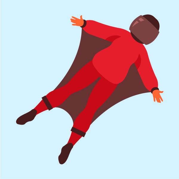 Vuelo con traje de alas