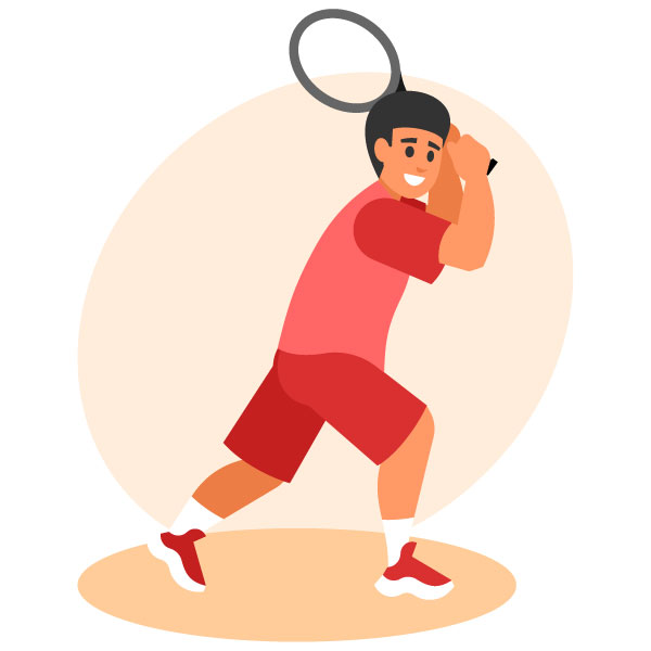 Niño jugando al tenis