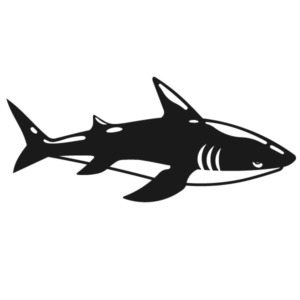 Silueta de tiburón en blanco y negro