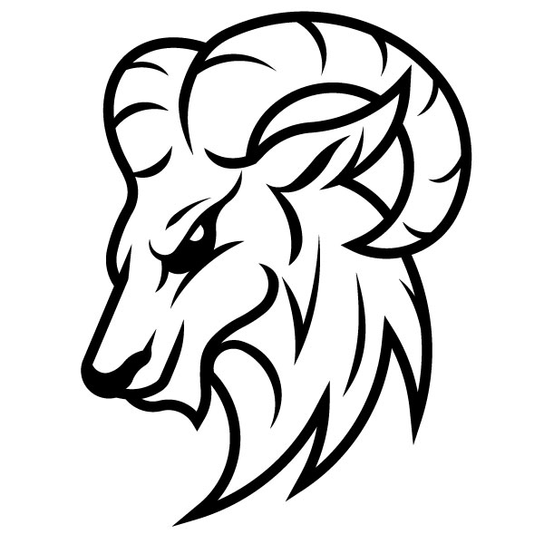 Silueta de cabeza de cabra