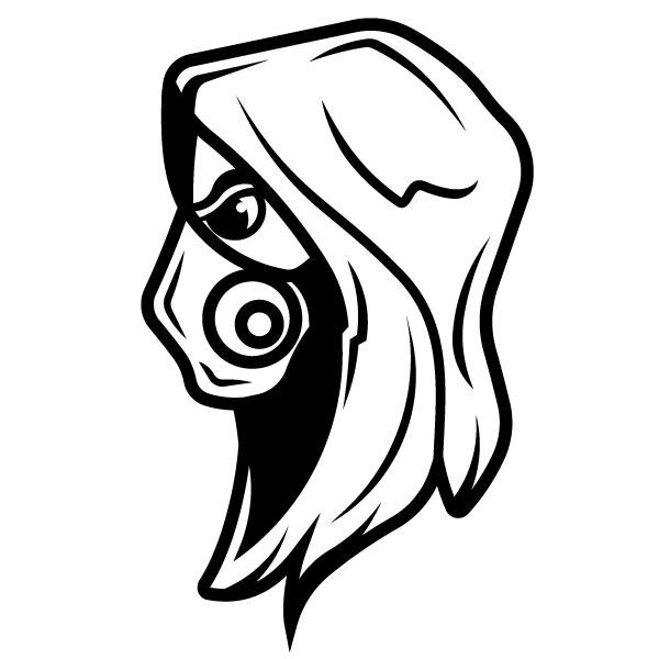 Hombre con perfil de silueta de máscara de gas