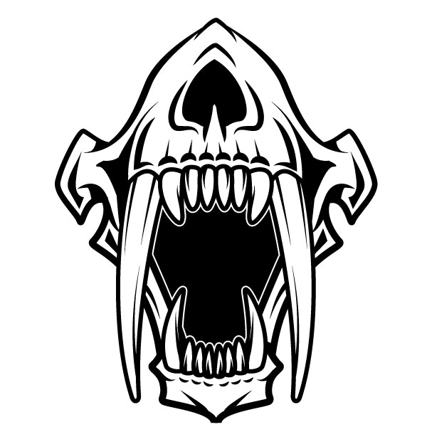 Mandíbulas aterradoras con dientes grandes