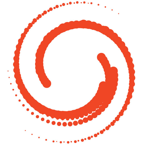 Spiralförmige, gepunktete Form